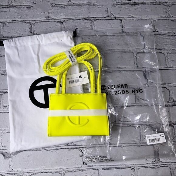 Telfar Small Shopping Bag Highlighter Yellow NWT - Picture 6 of 11
